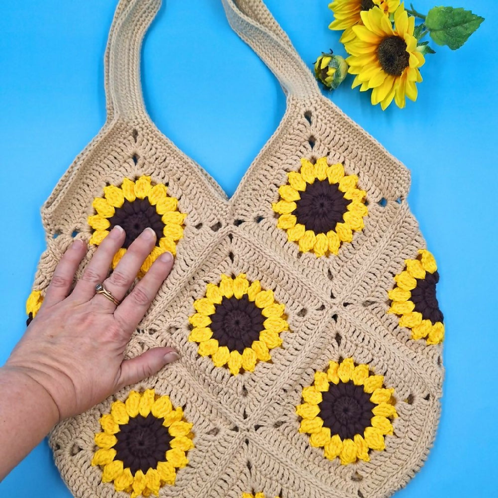 Tutti Fruitti Handmade Crocheted Sunflower Bag Scale