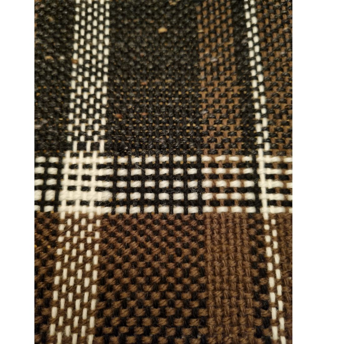 Traditional handwoven monochrome and brown scarf