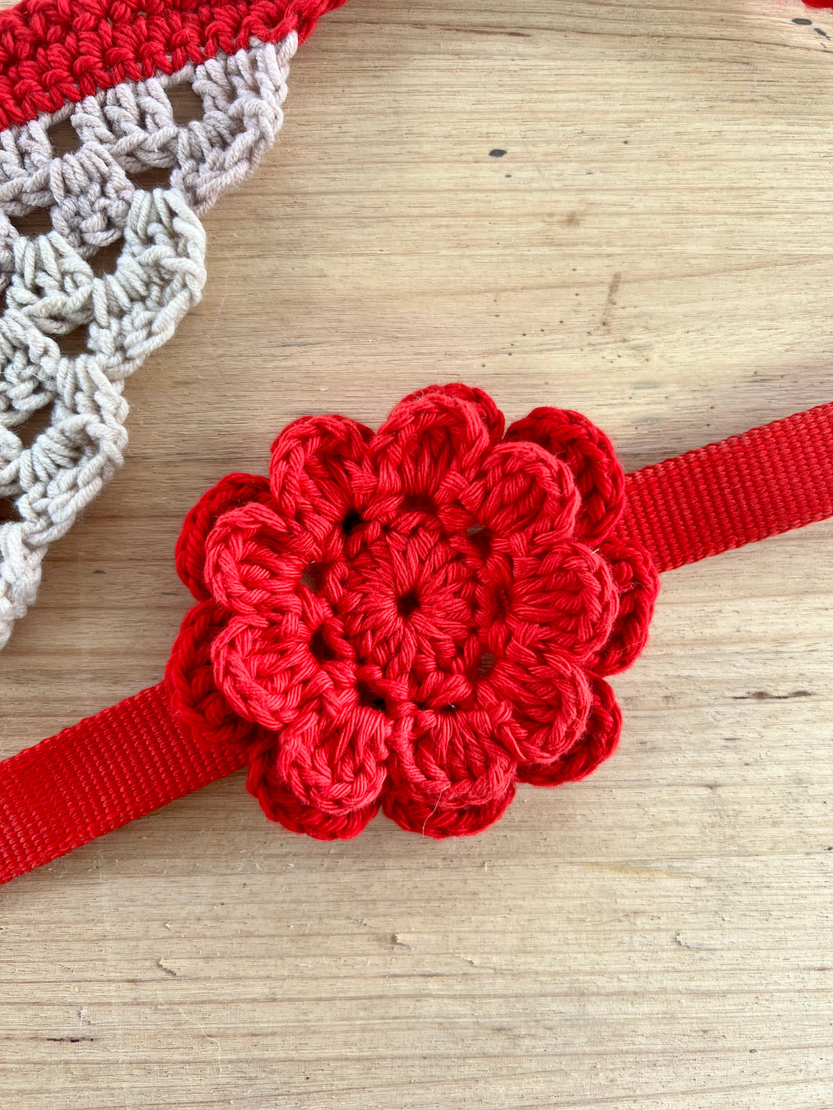 Dog Gift Box, Handmade Crochet Dog Bandana & matching bow tie or flower, New Puppy Gift