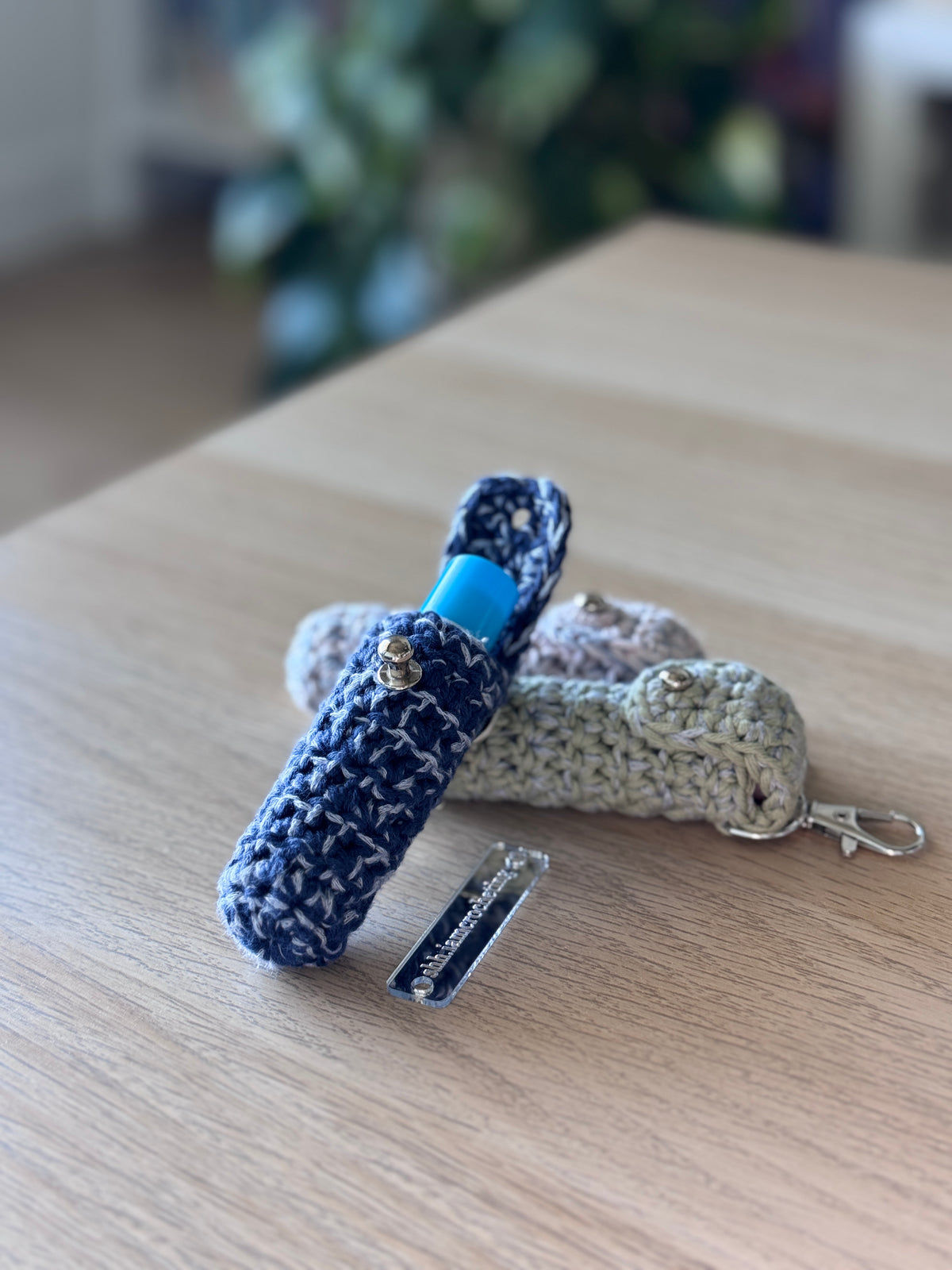 Crochet Lipstick Holder Bag Charm | Handmade Lip Balm Holder