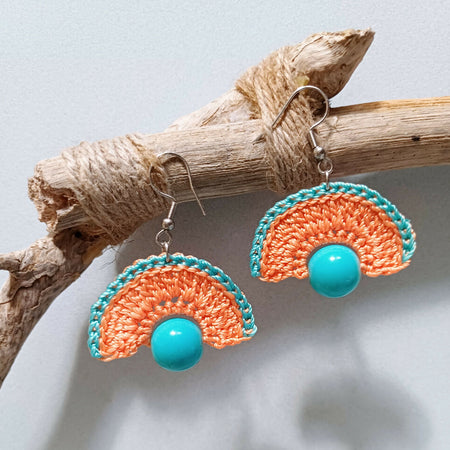 Summer Fun Earrings -Turquoise and Orange