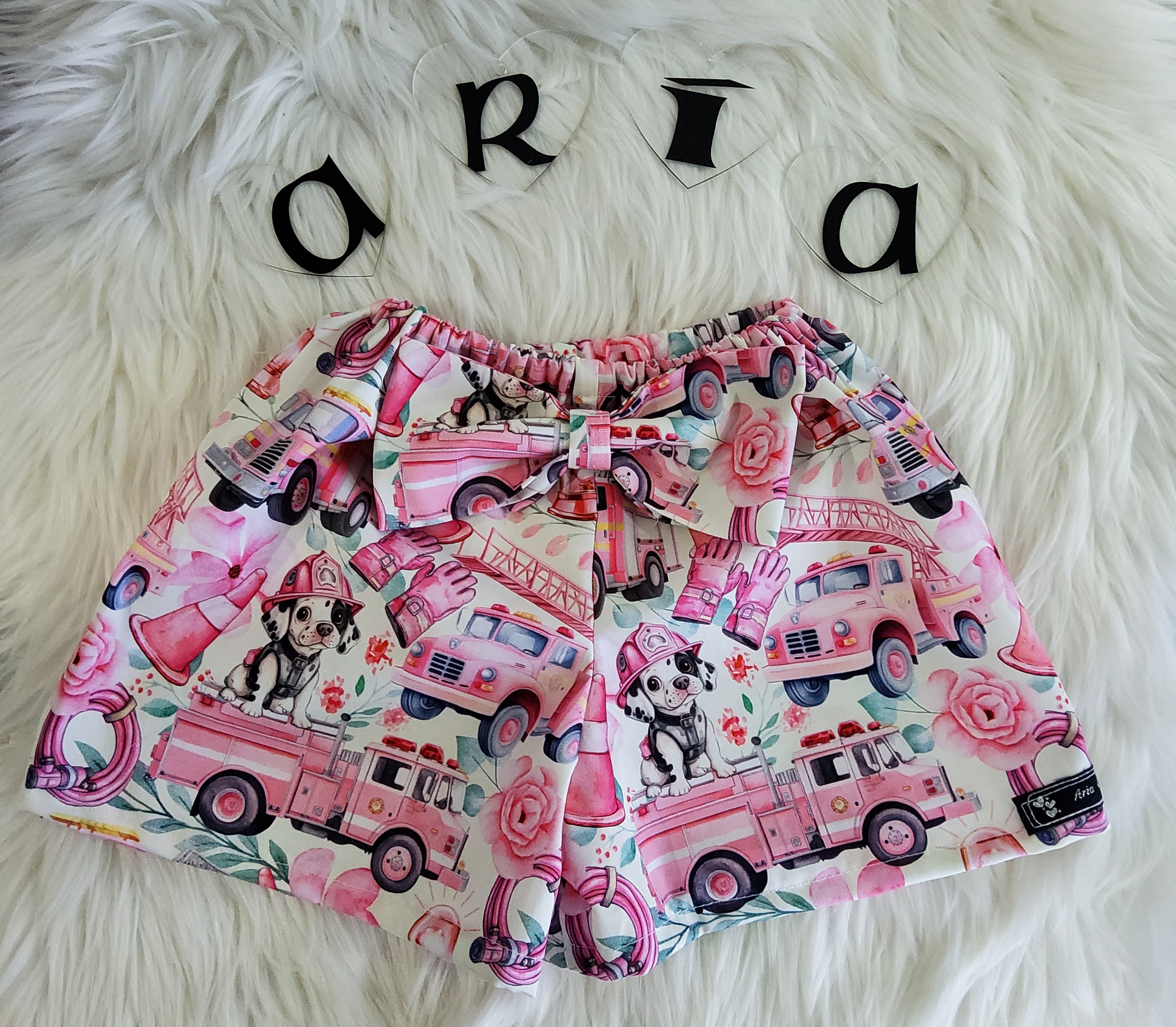 Pink Fire Engine Shorts Size 2