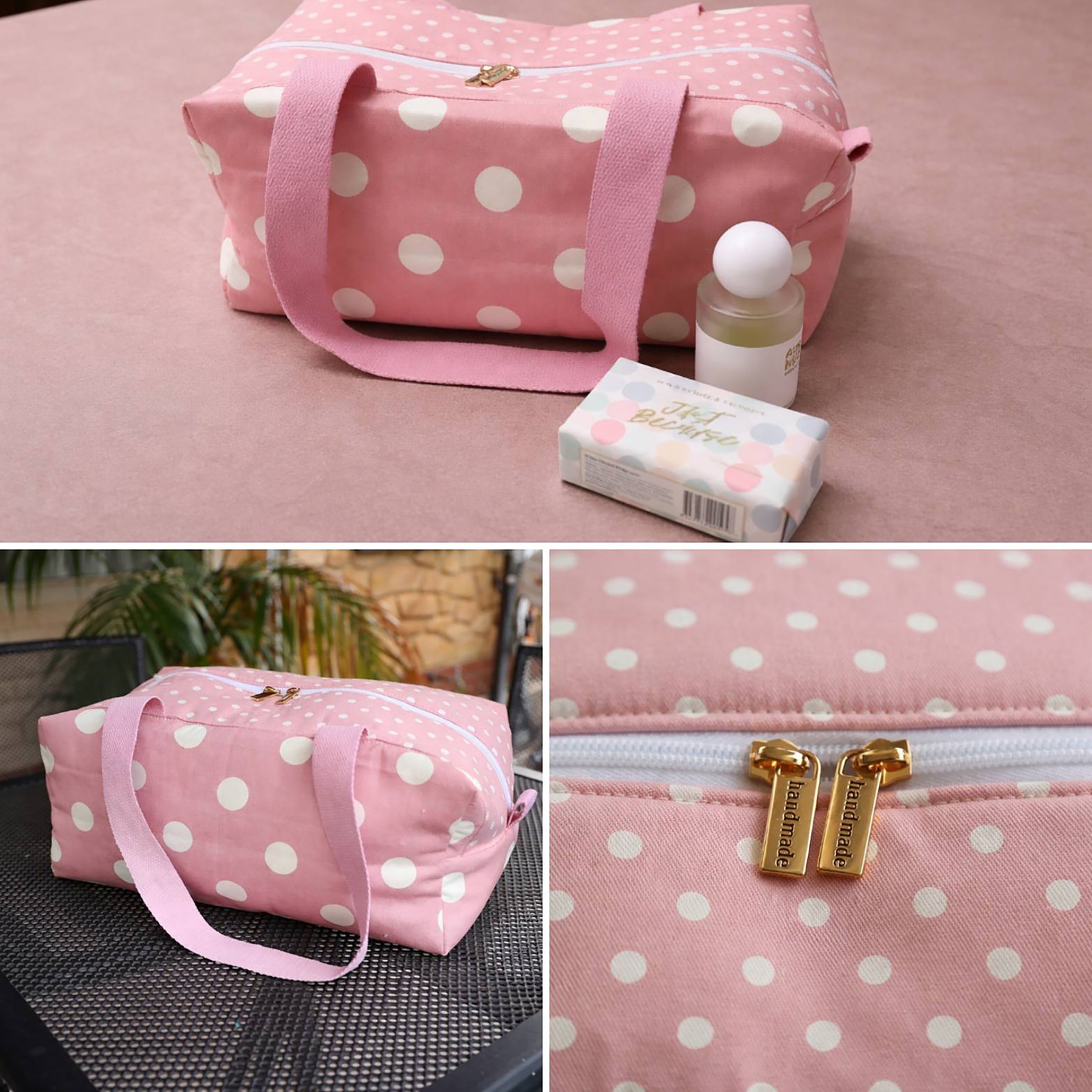 PINK POLKA DOT TRAVEL BAG