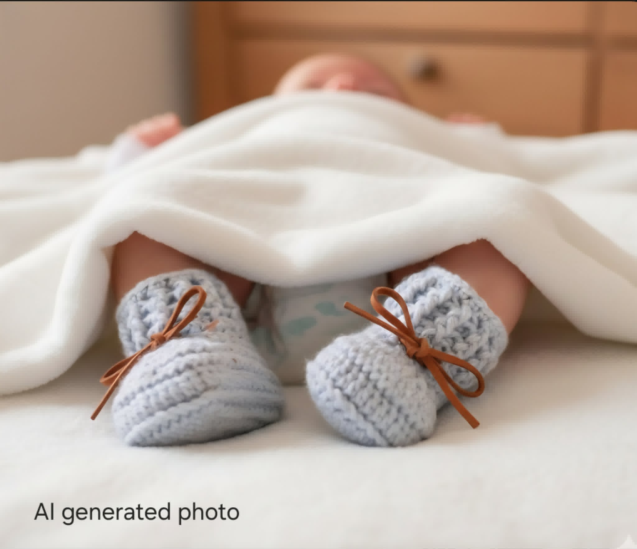 Baby Booties | Blue/Grey Tweed | Newborn | Crochet | Knit | Shoes | Socks