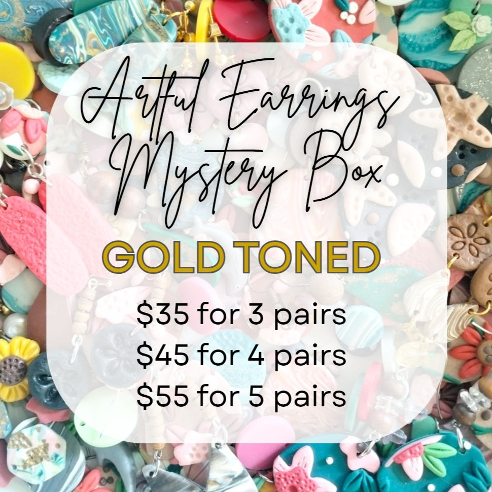 Artful Earrings Mystery Box - Gold Toned Hardware