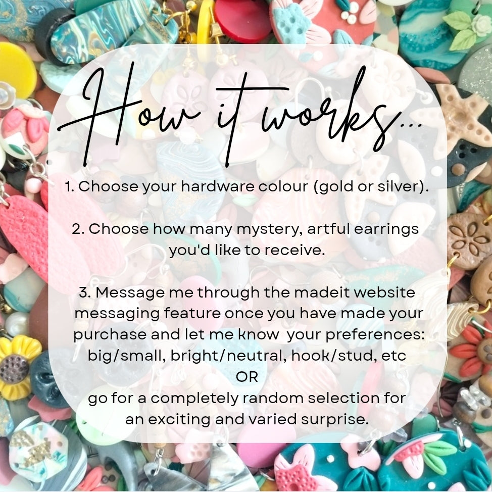 Artful Earrings Mystery Box - Gold Toned Hardware