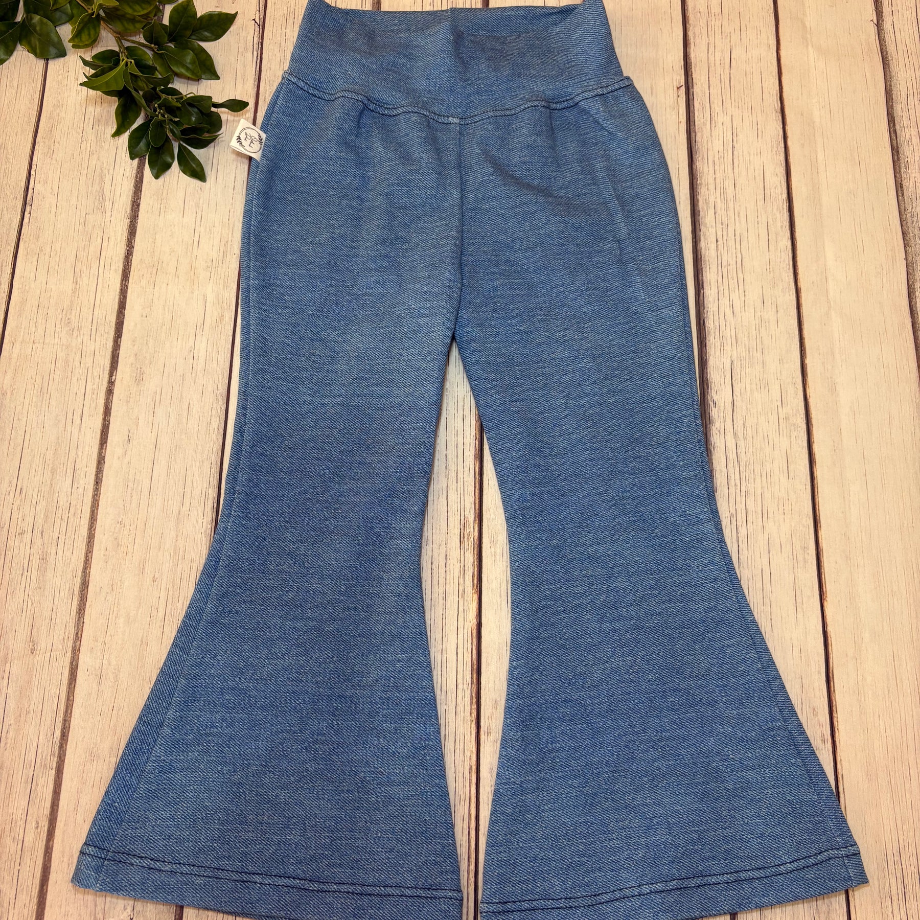 Kid's Denim Look Flare Pants-Size 2
