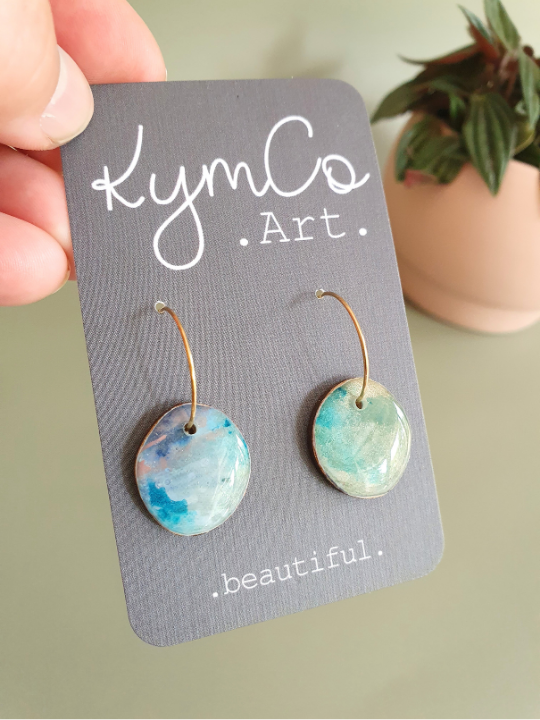 The Bubblegum Sky Collection | Resin art jewellery | Small and medium dangle earrings