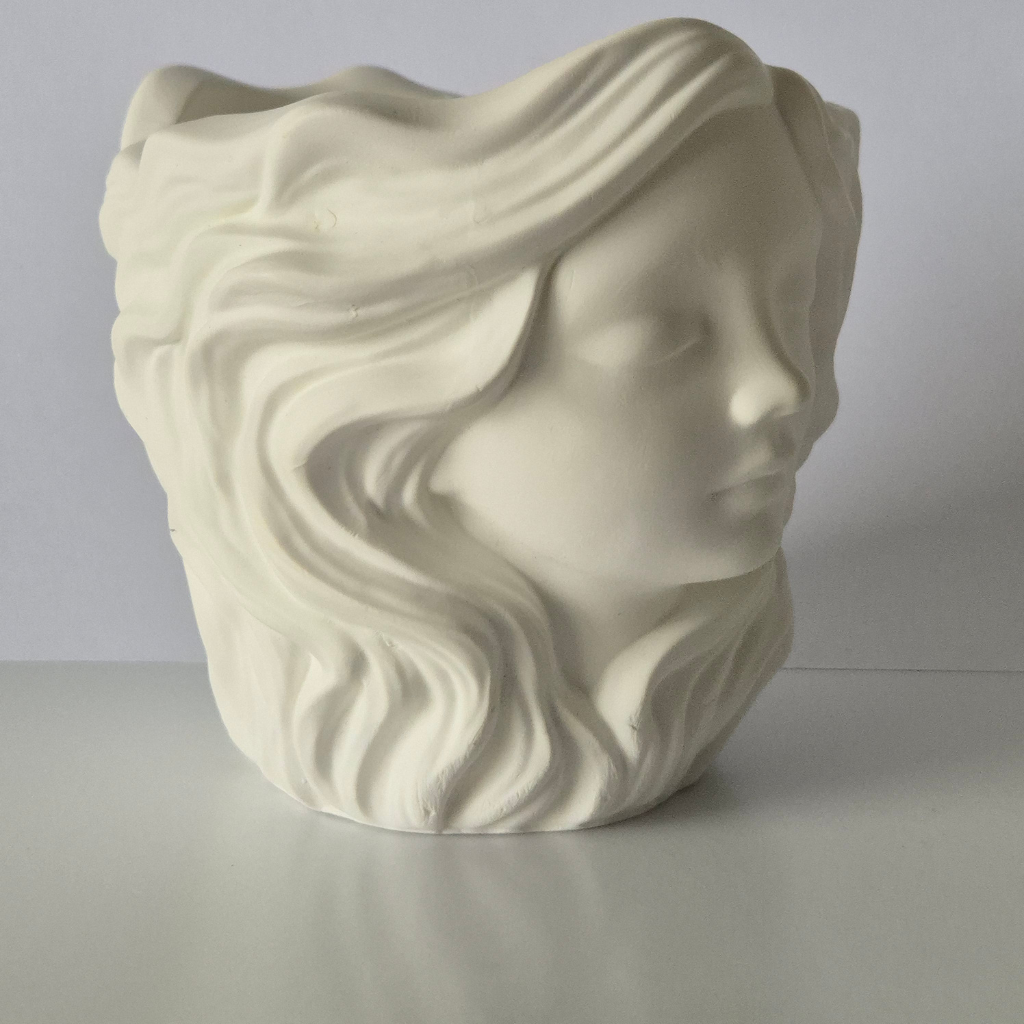 Female Face Eco-Resin Small Vase