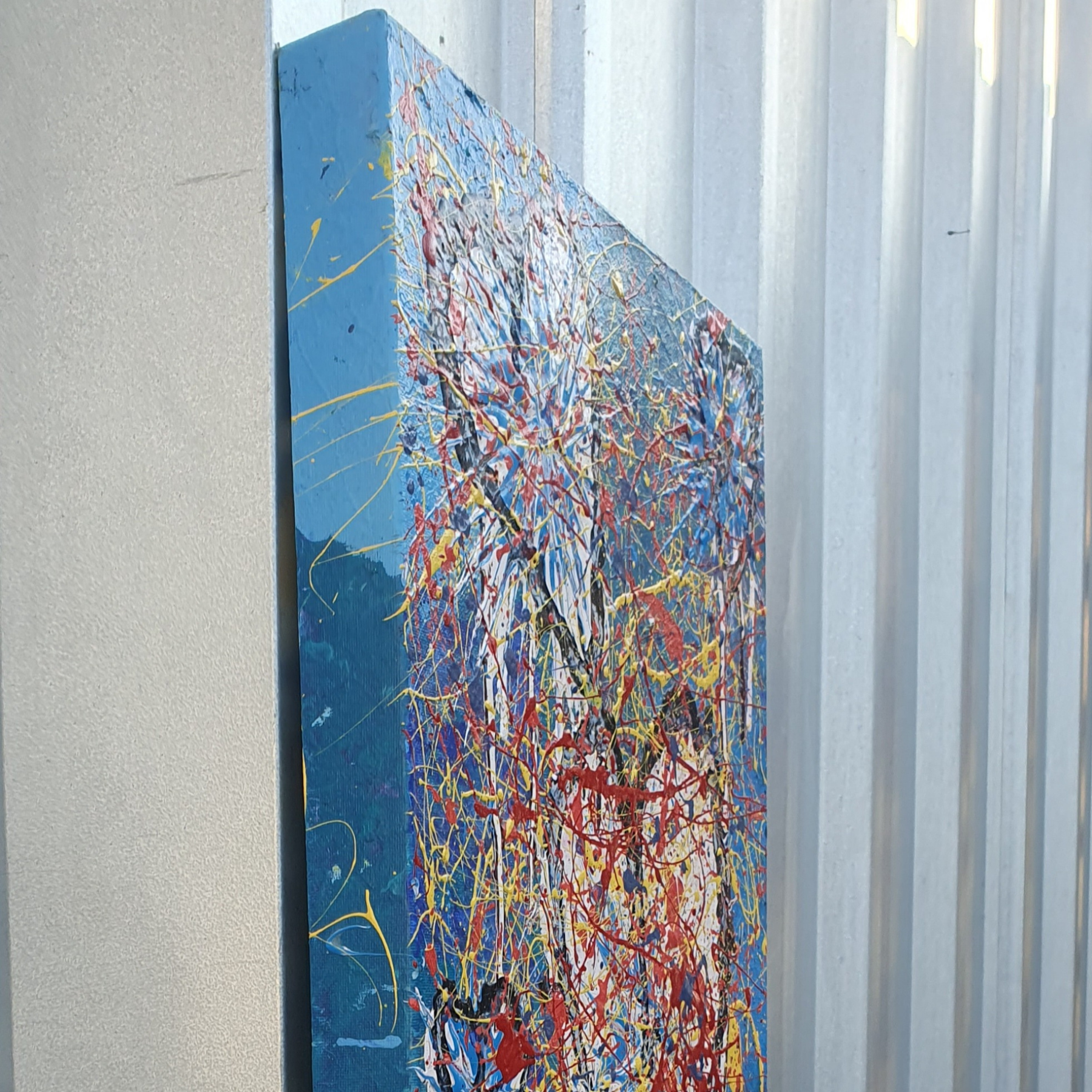 Perfect Imperfections. Abstract Canvas Painting With Hearts.