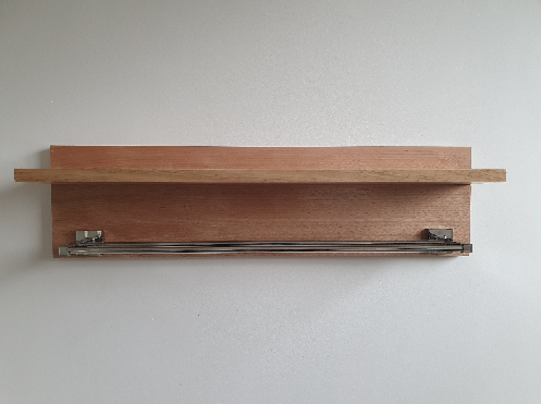 Tasmanian Oak Bathroom 70cm Shelf with Dual Chrome Towel Rail