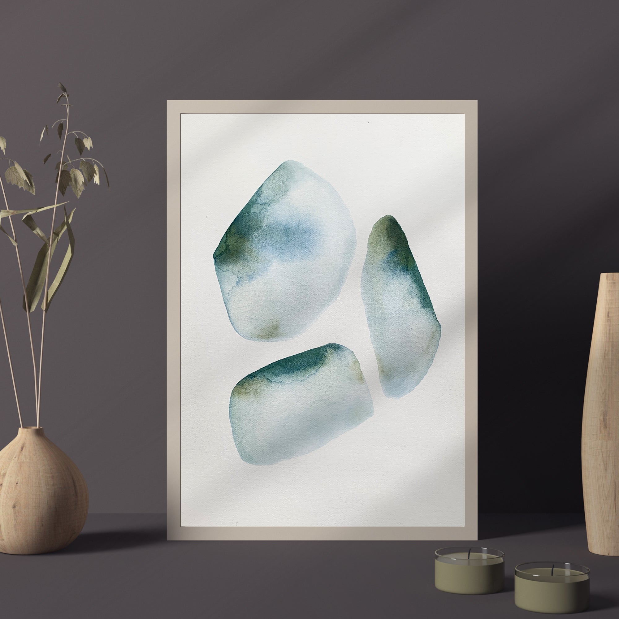 Original Hand-painted Watercolour Artwork - "Seaglass #1" - 5x7"