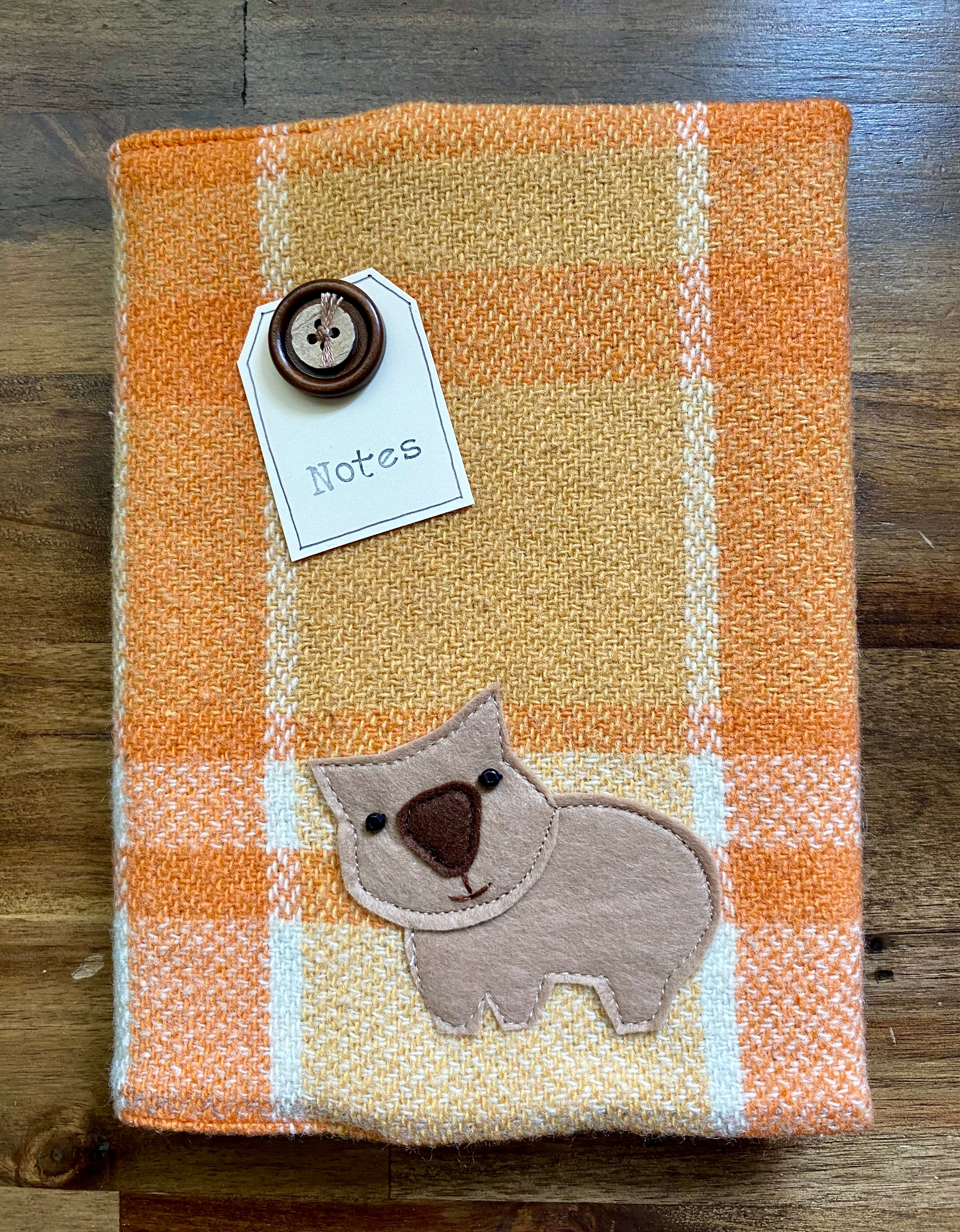 A5 Upcycled Notebook Wombat - Orange