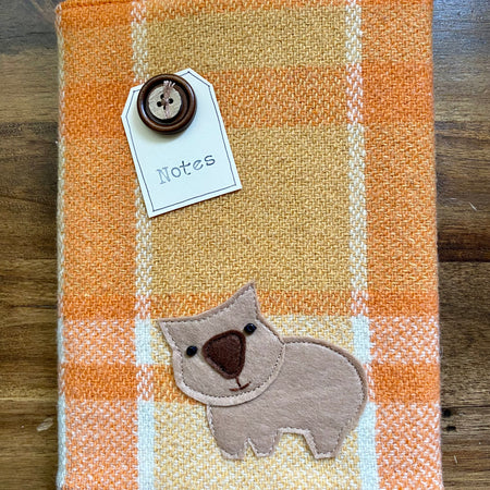 A5 Upcycled Notebook Wombat - Orange