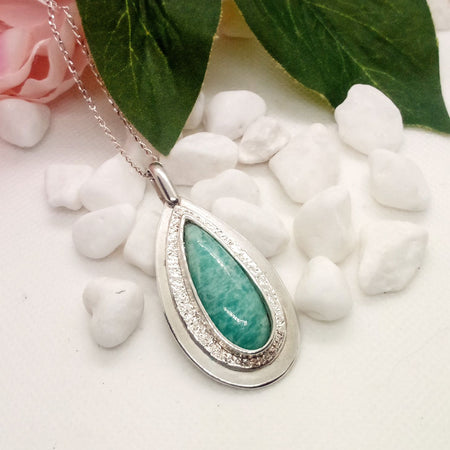 Sterling Silver and Amazonite Pendant