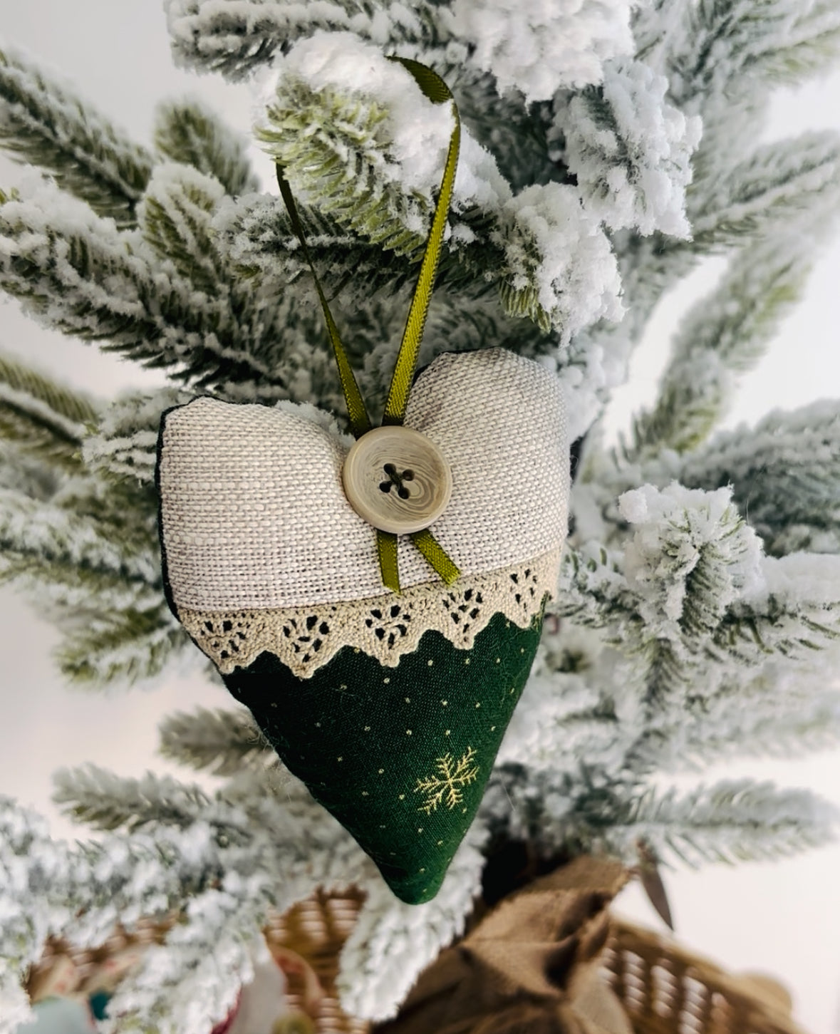 Sustainably Handcrafted Christmas Heart Decorations For the Tree Or To Gift