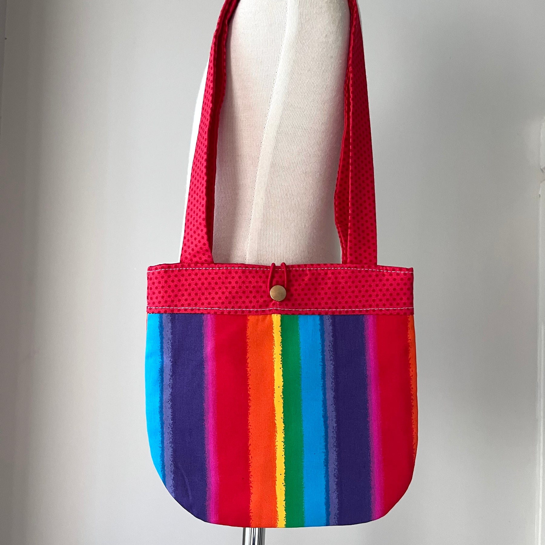 Rainbow striped handbag and purse