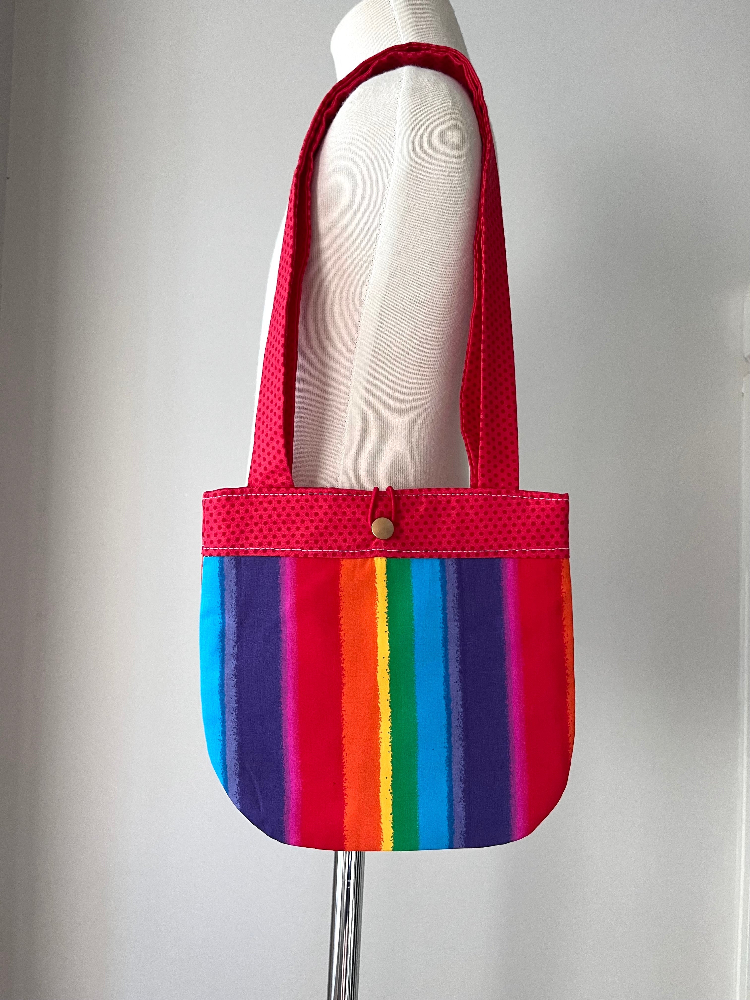 Rainbow striped handbag and purse
