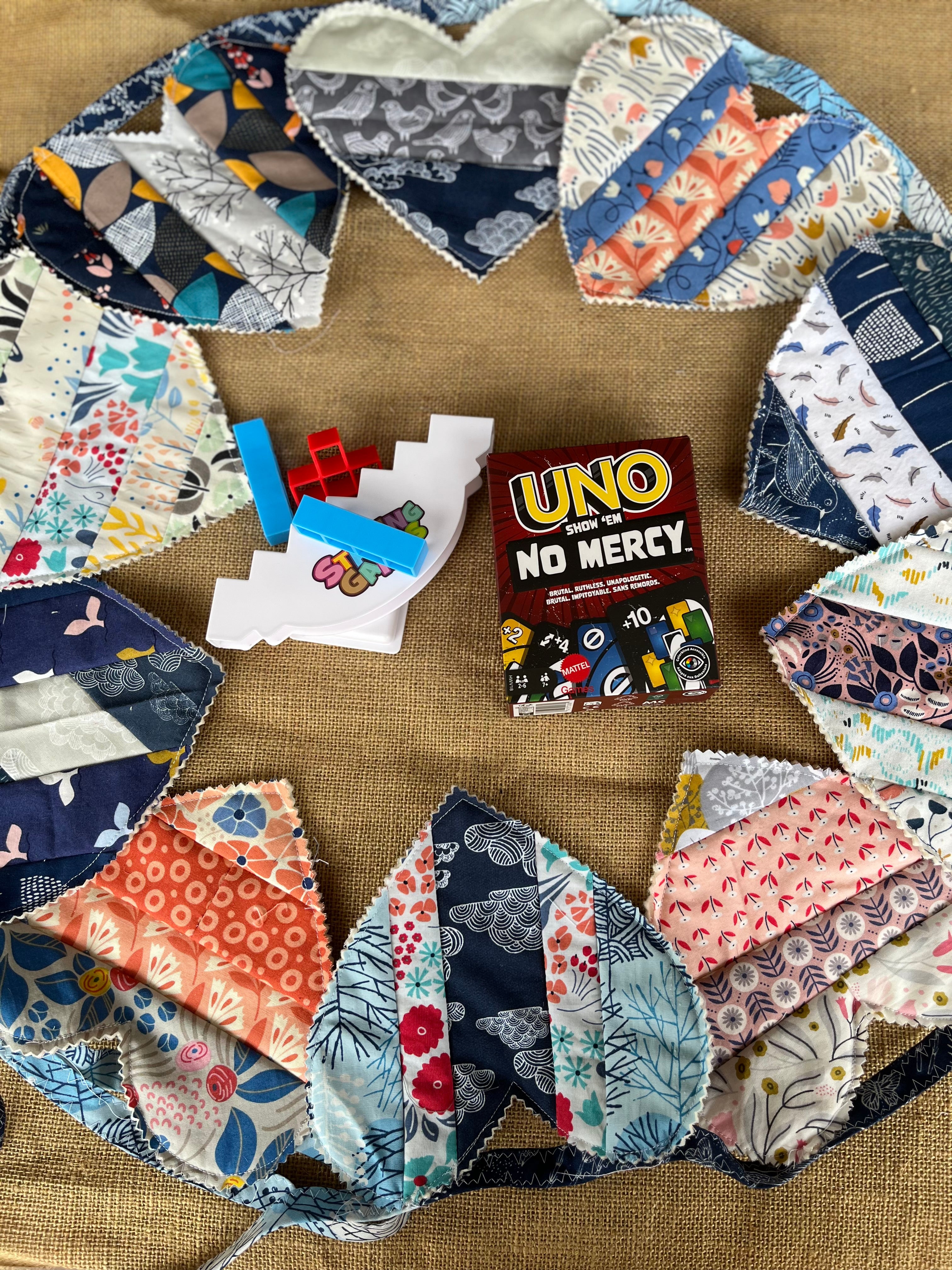 Large heart shaped bunting | organic cotton fabric | keepsake | 3m long