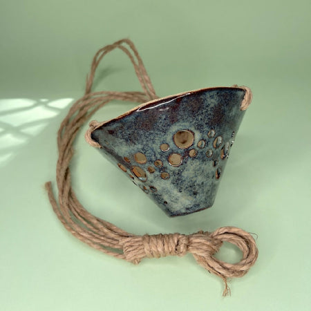 Ceramic hanging shallow cone orchid pot