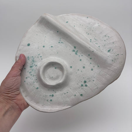 Boutique Handmade -Ceramic Tableware | Charcuterie | Slab Built Platter | Organic Shape | Modern Neutral Colours