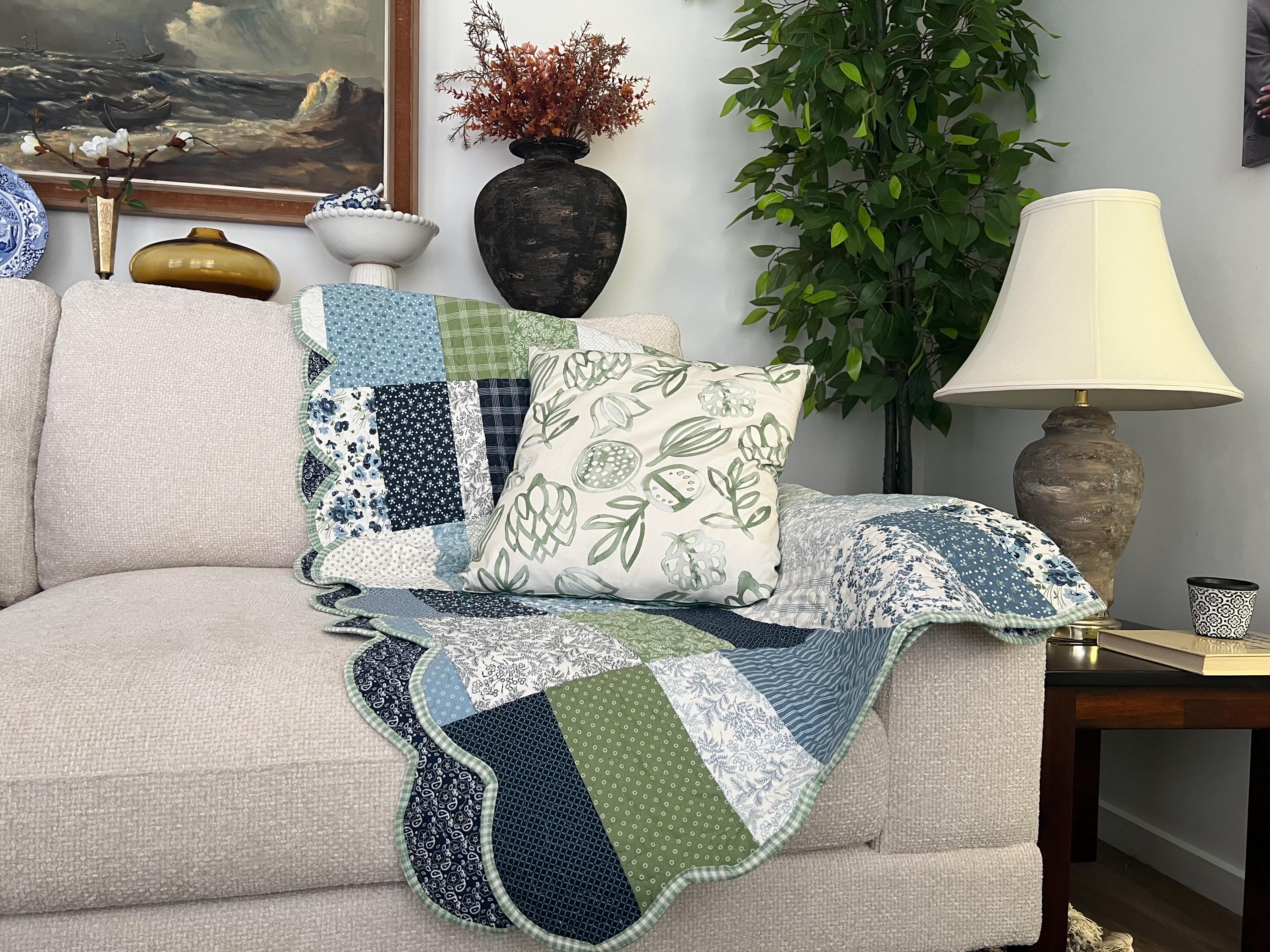 3 Cuts Layer Cake Quilt Pattern: Modern Scalloped Edges, Beginner Friendly PDF video tutorial