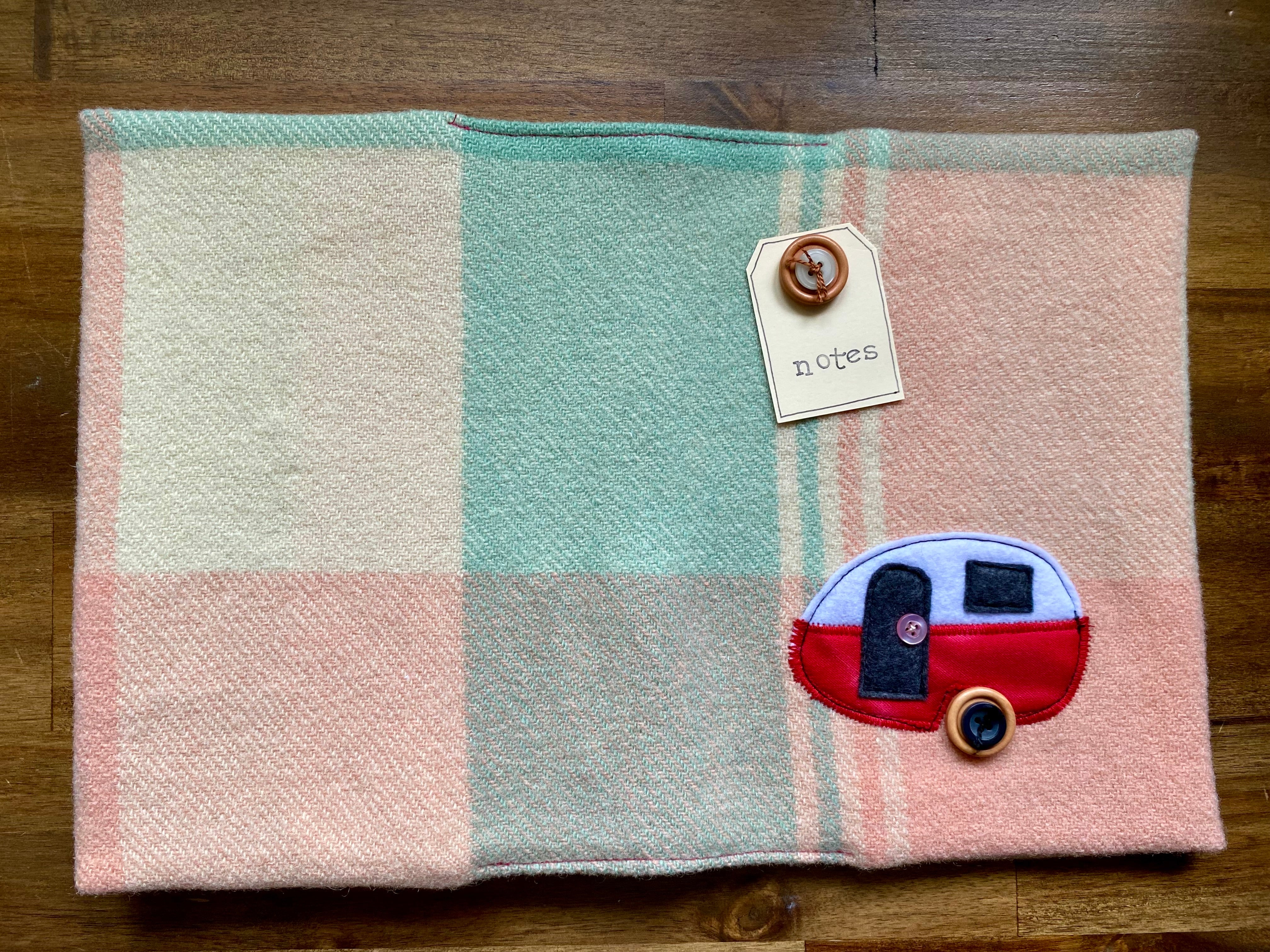 A5 Upcycled Notebook Vintage Caravan - Multi