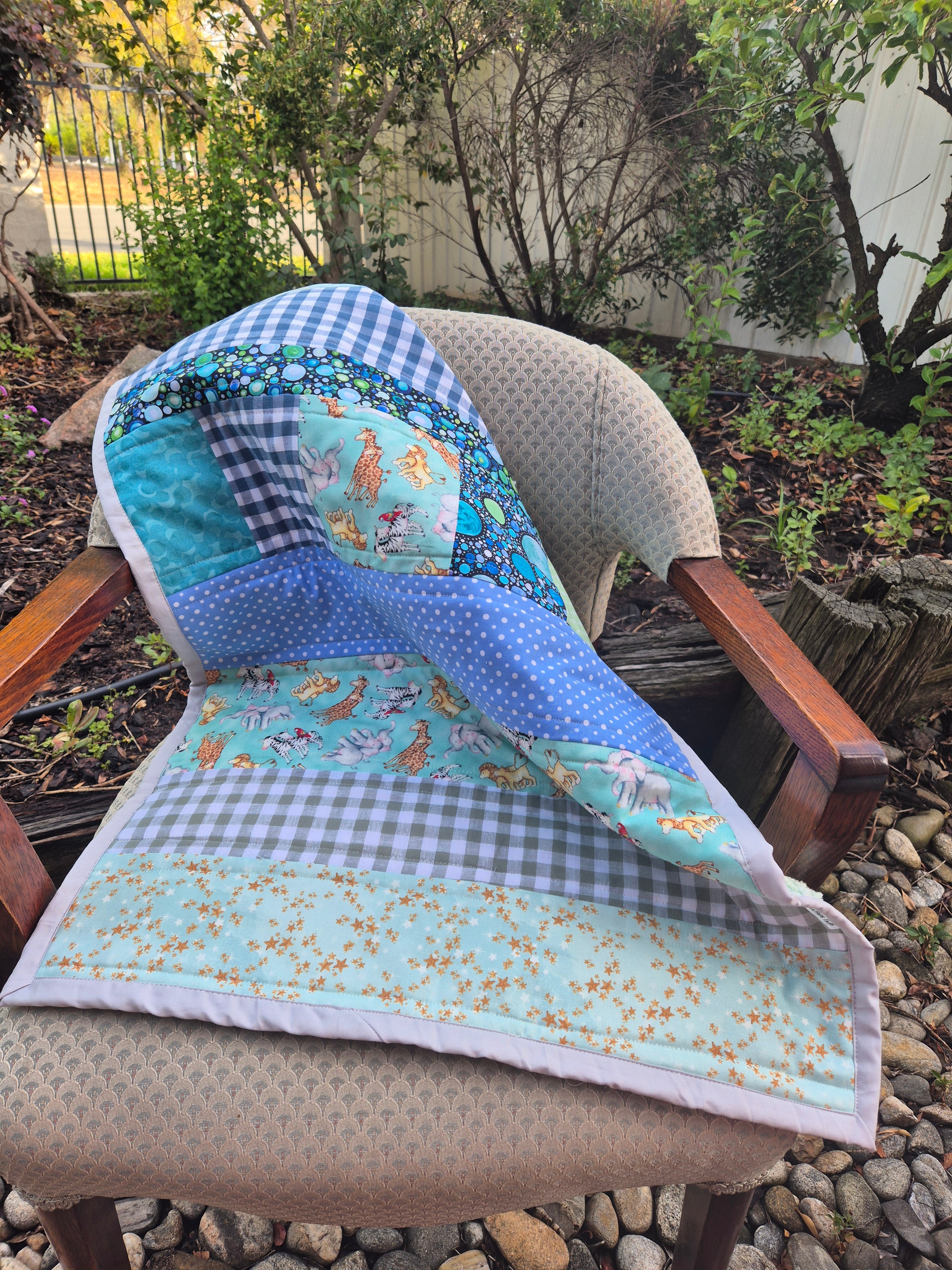 Pram Quilts, gender neutral tones, mint and sage