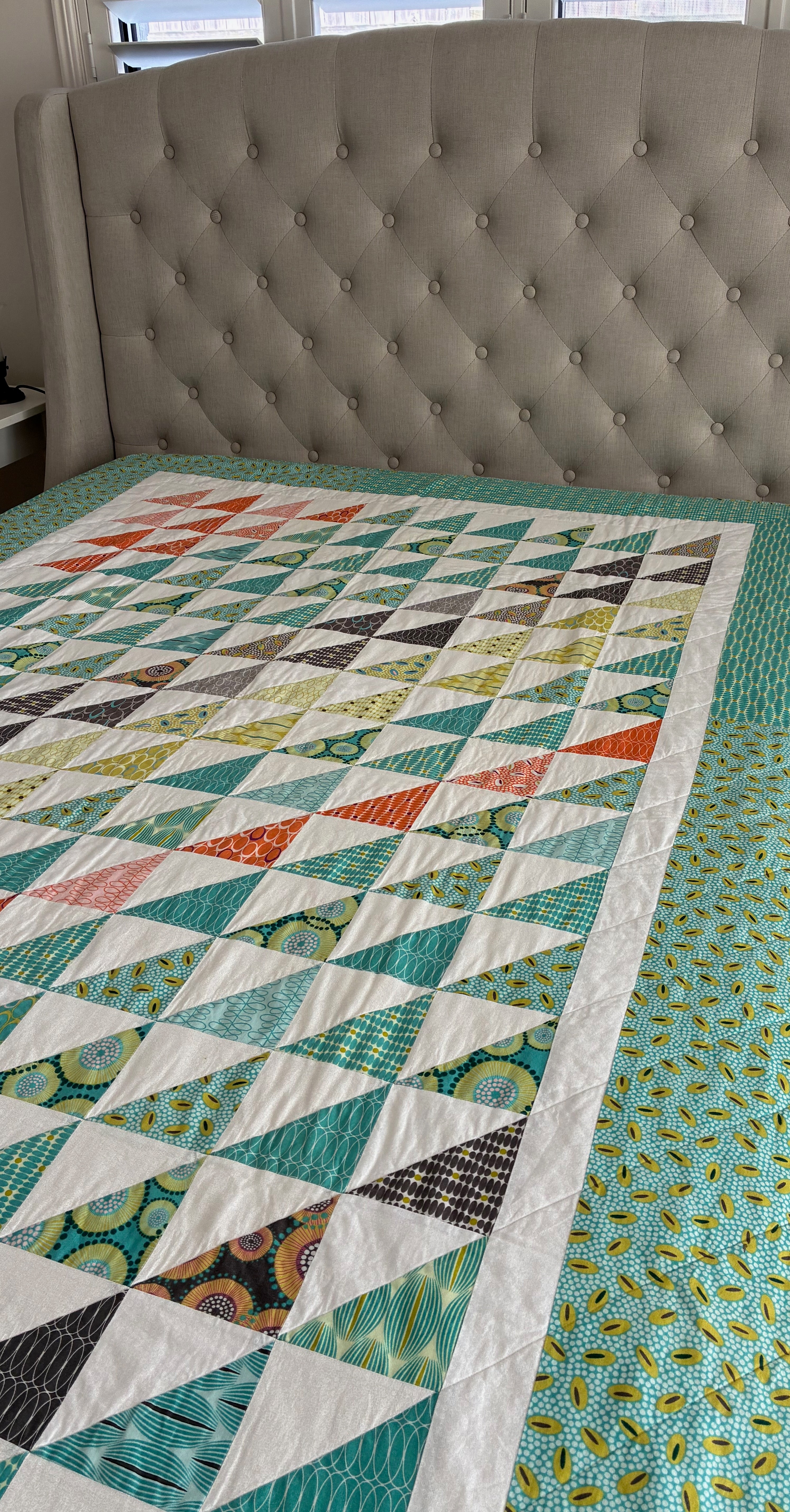 Handmade Geometric Single Bed Quilt