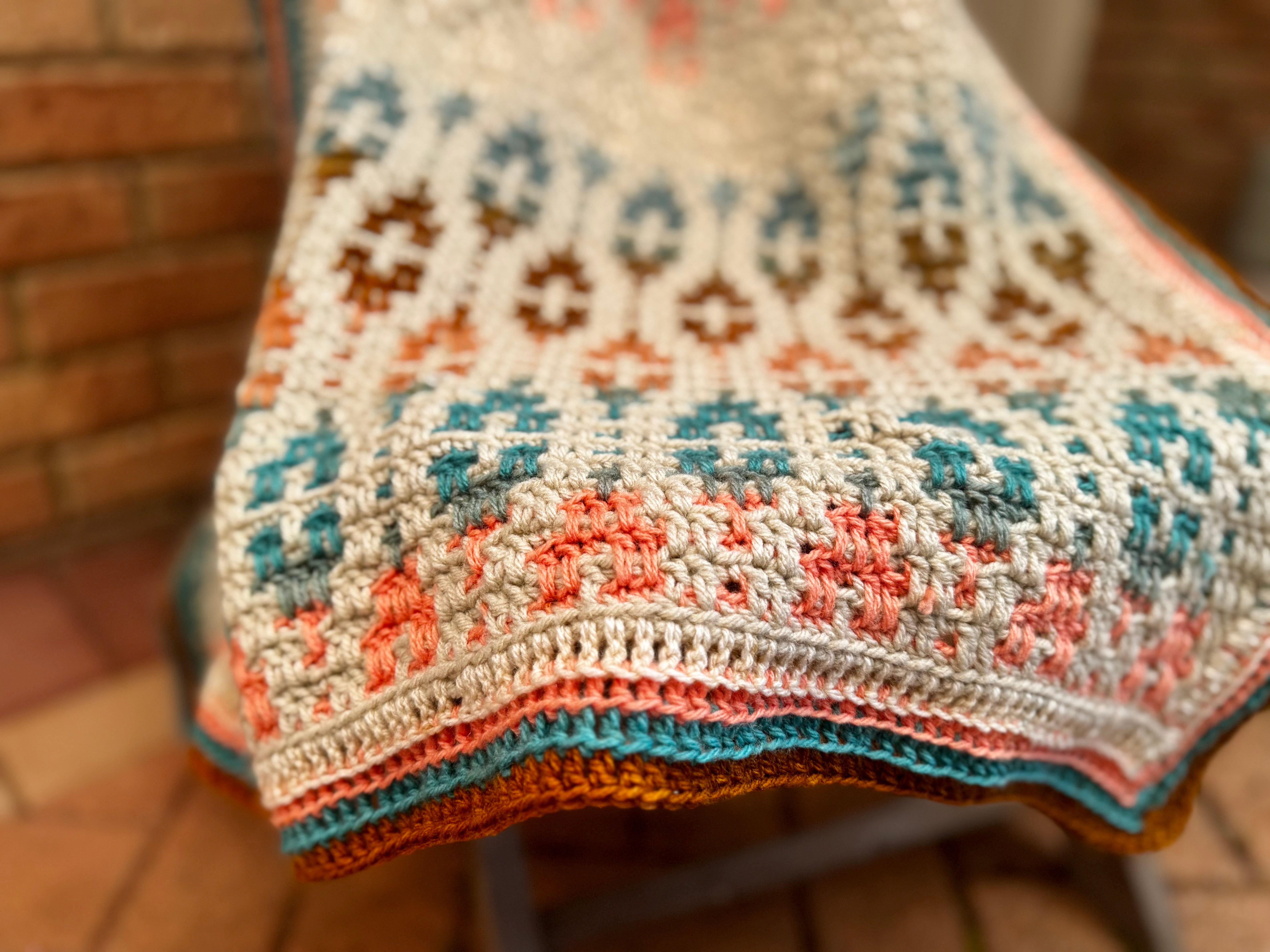 Crochet| Blanket/Throw| Mosaic/ Handmade