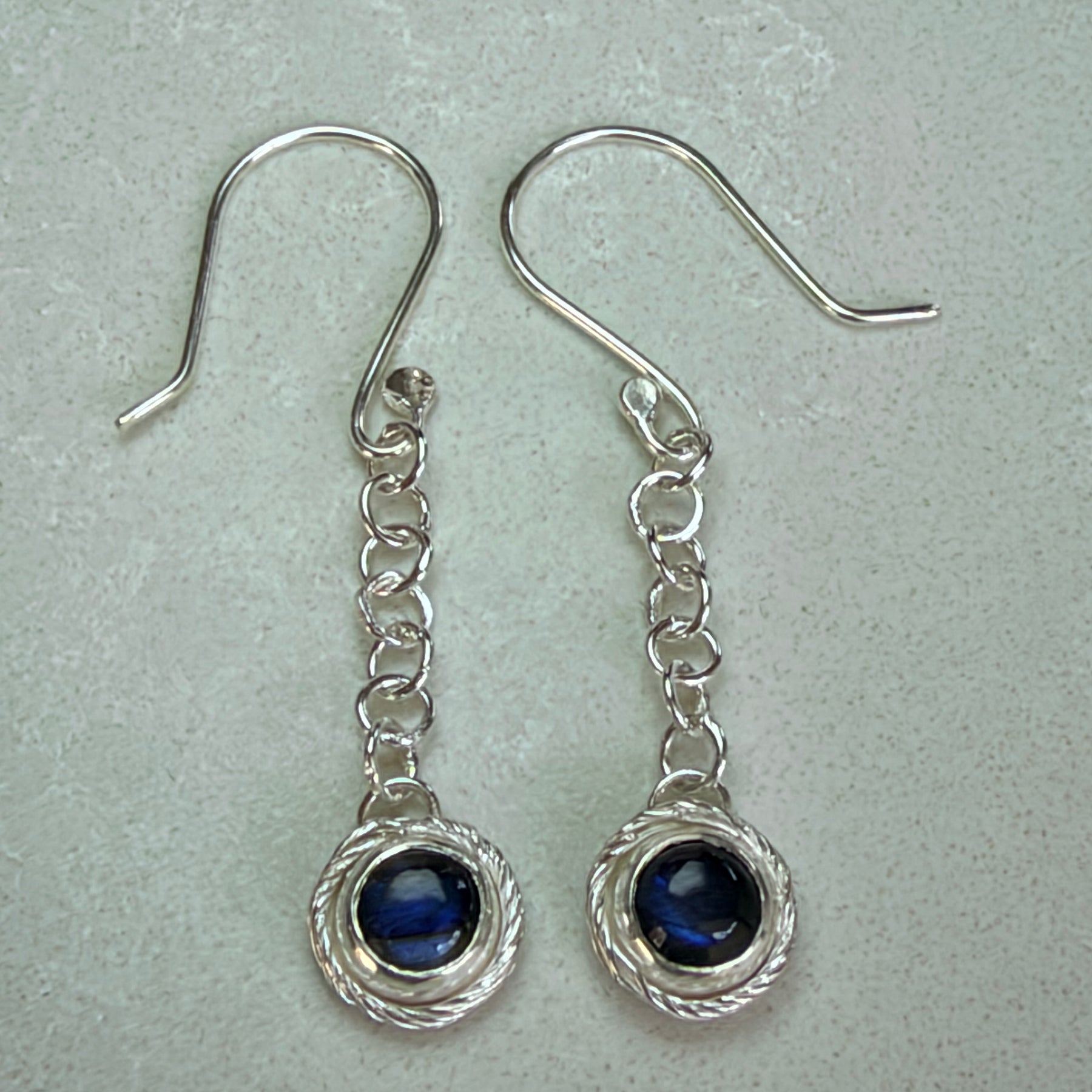 Labradorite Dew Drop Sterling Silver Earrings