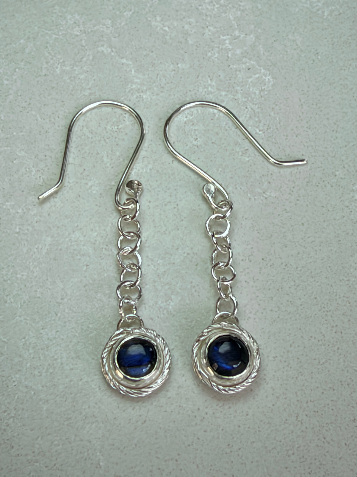 Labradorite Dew Drop Sterling Silver Earrings