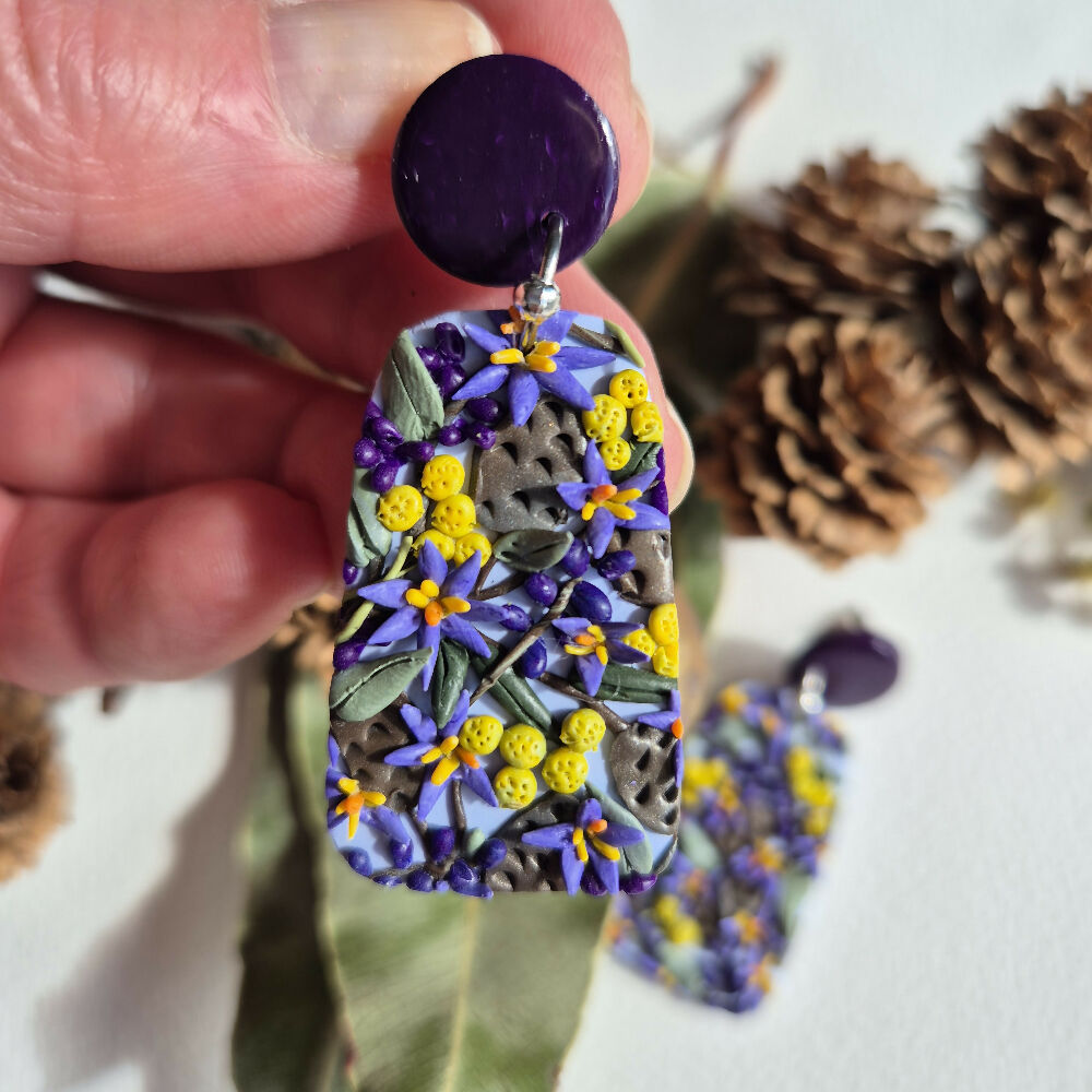 Earrings, Natives in Purple