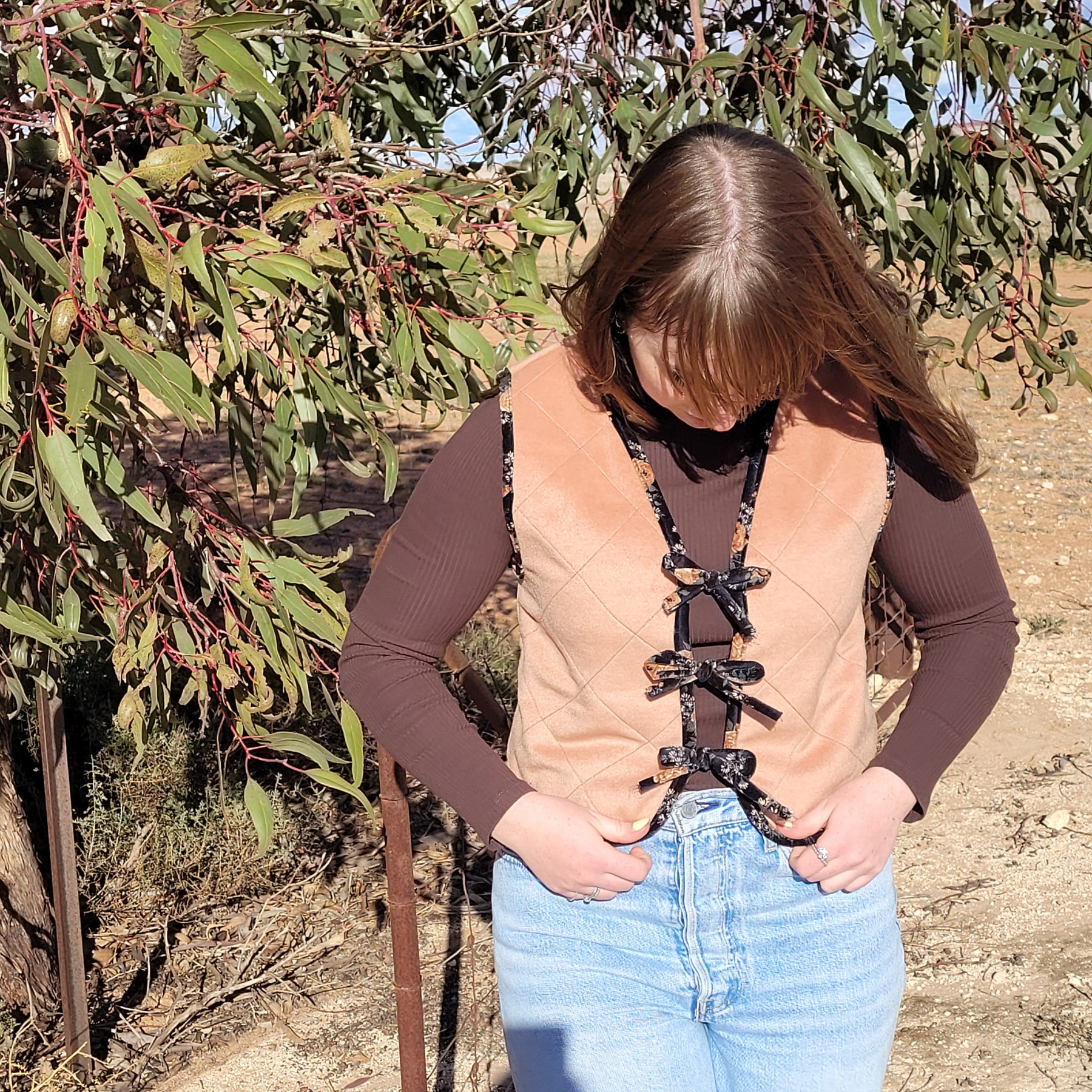 Coffee & Toast - Reversible Tie Front vest - XS/S