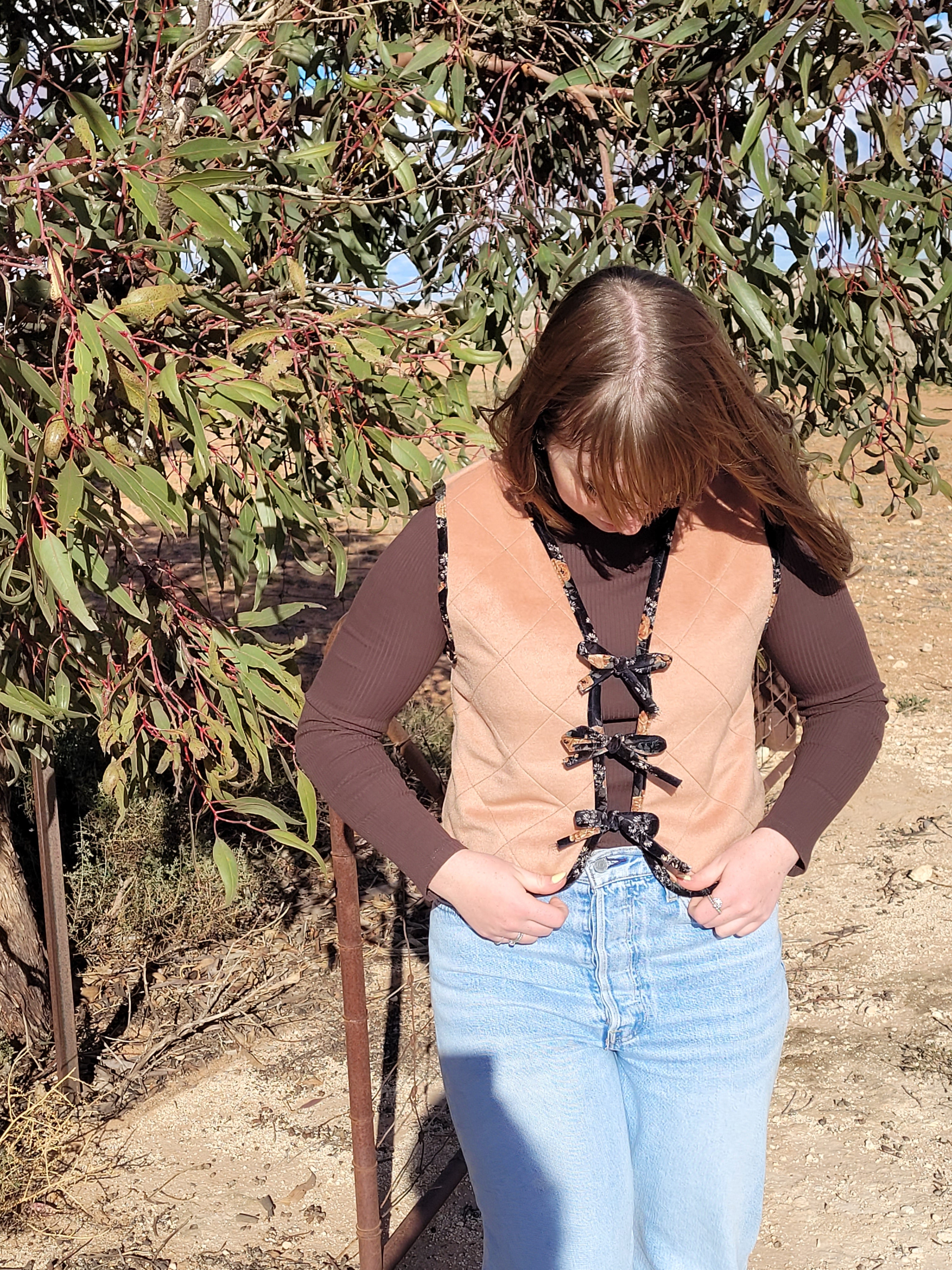 Coffee & Toast - Reversible Tie Front vest - XS/S
