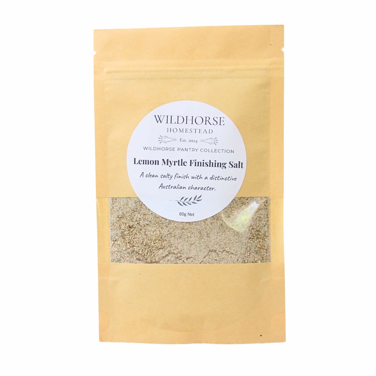 Wildhorse Homestead Lemon Myrtle Finishing Salt – 80g