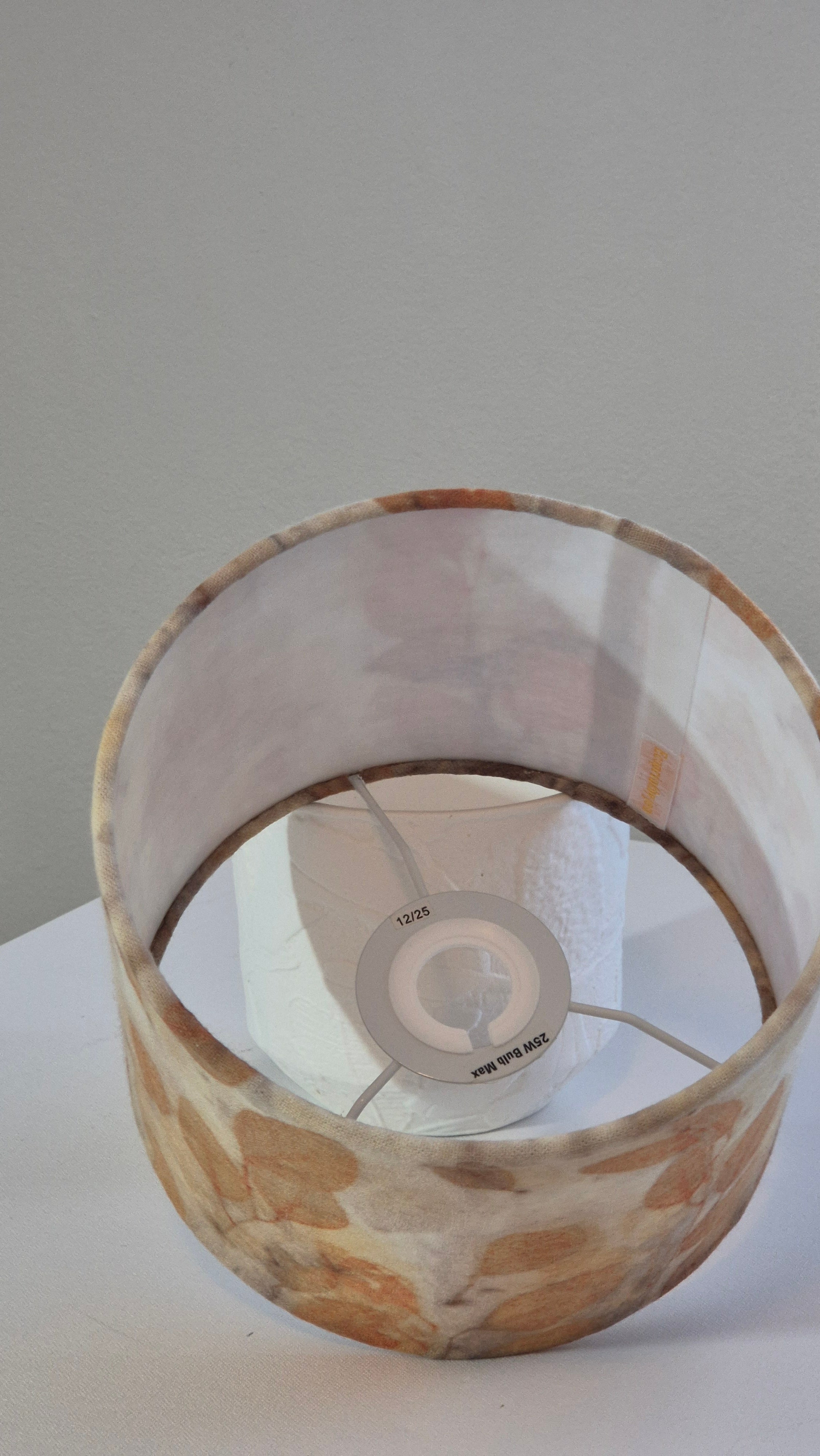 Lampshade small ecoprinted eucalyptus leaves gumnuts
