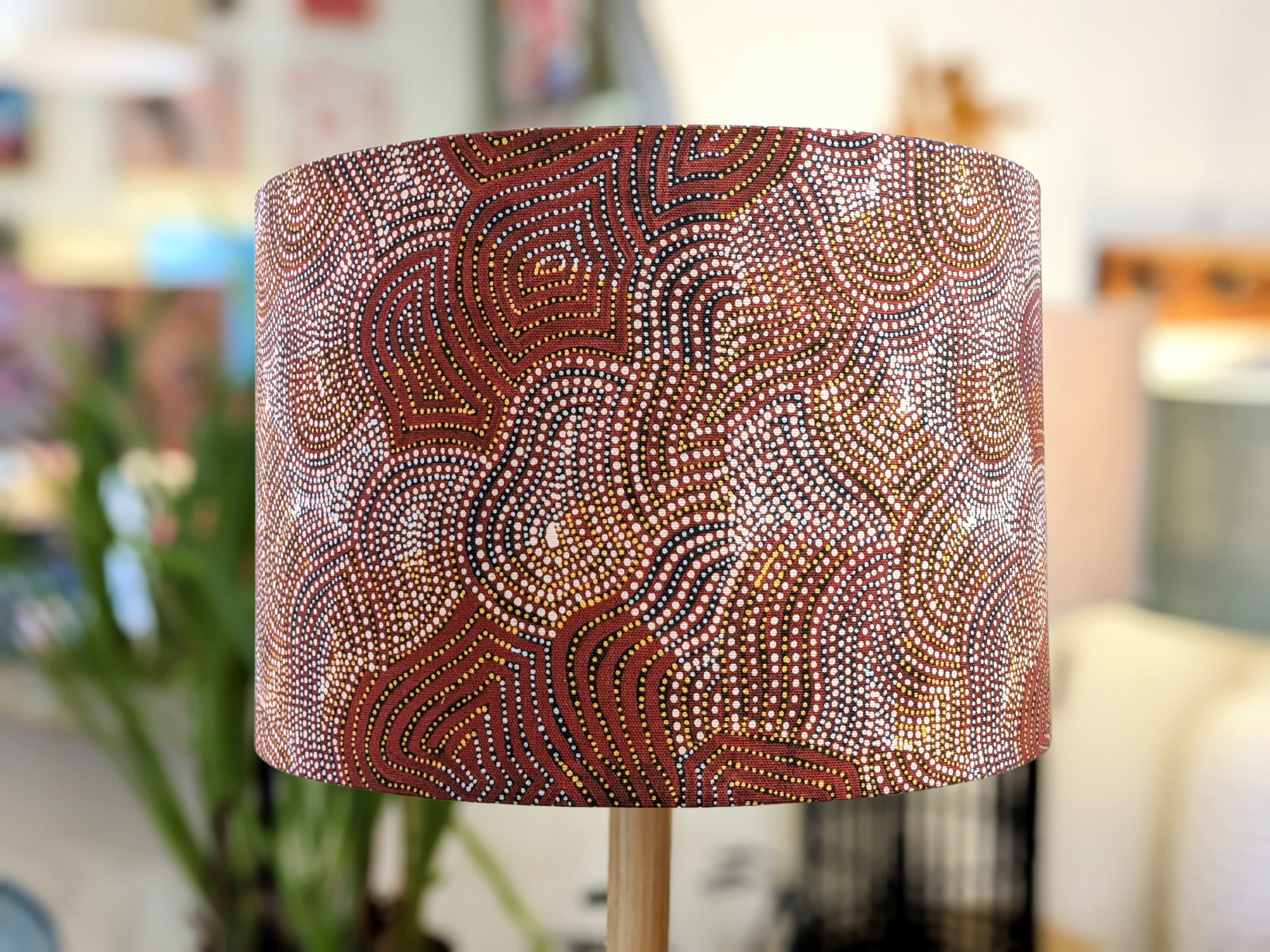 Aboriginal art Jukurrpa lampshade - handmade by Emotive Collection Australia