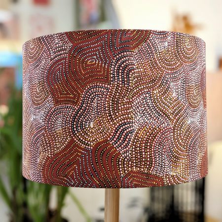 Aboriginal art Jukurrpa lampshade - handmade by Emotive Collection Australia