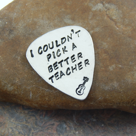 Hand Stamped Teacher Guitar Pick,Gift for Teacher,Teacher Plectrum