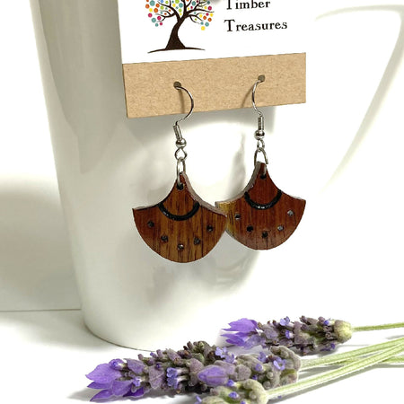 Art Deco Timber Earrings