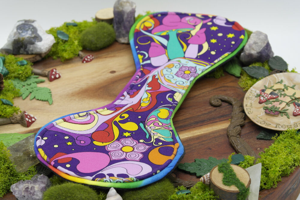 Eco-friendly reusable cloth pad 14" heavy (Flexuous) - Rainbow magic garden