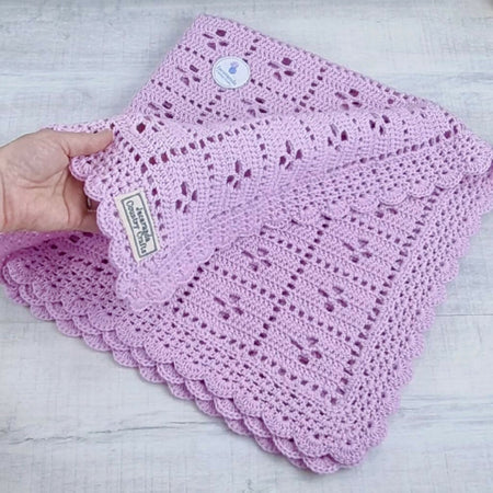 Baby Blanket Pink Merino Wool 