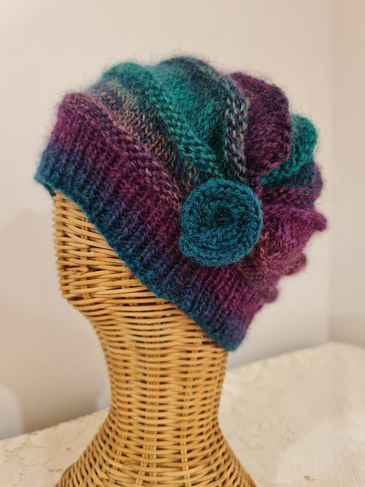CLOCHE HAT purple & aqua (1)