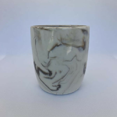 Brown & White Hand Crafted Ceramic Marbled Coffee Mug 250ml