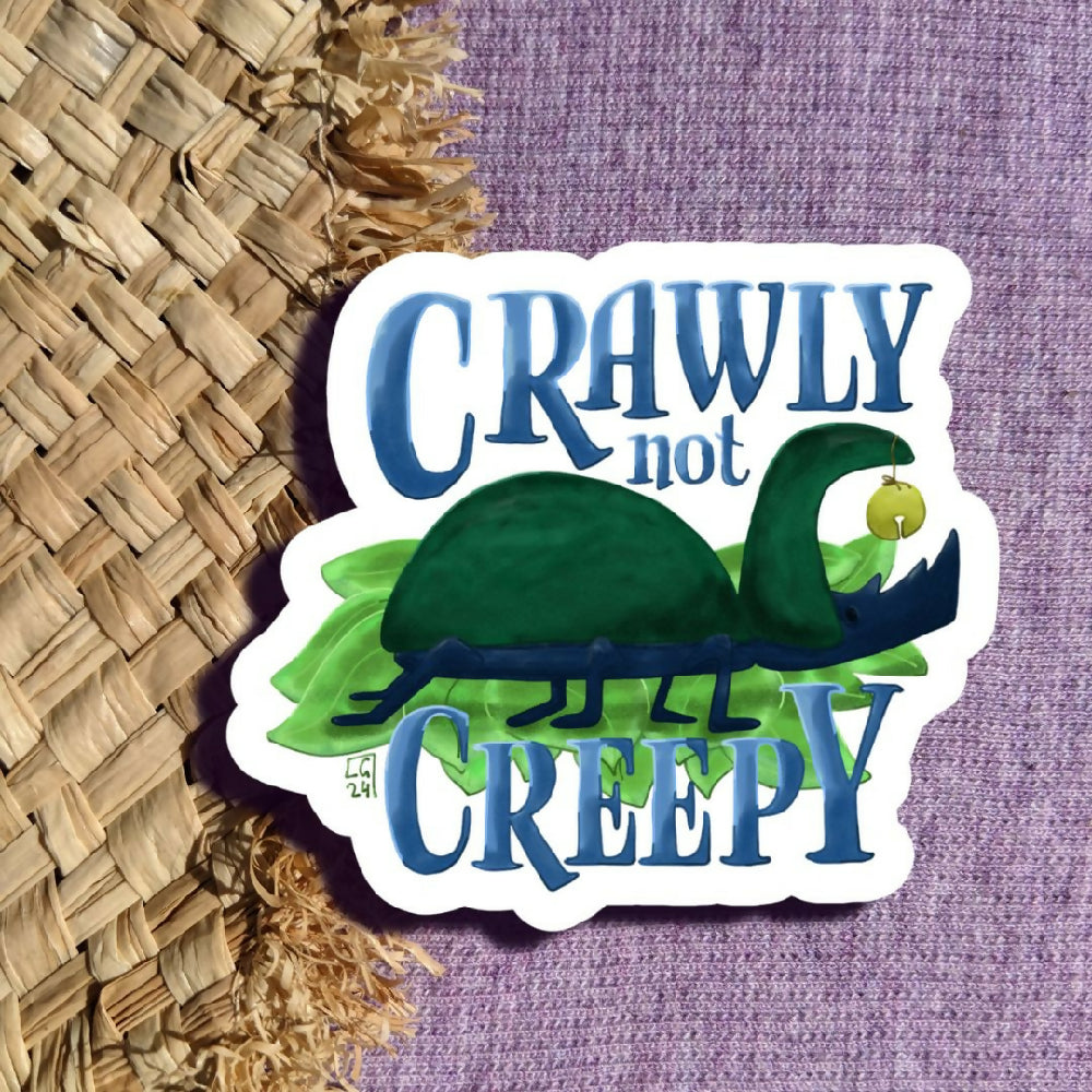 Crawly not creepy sticker