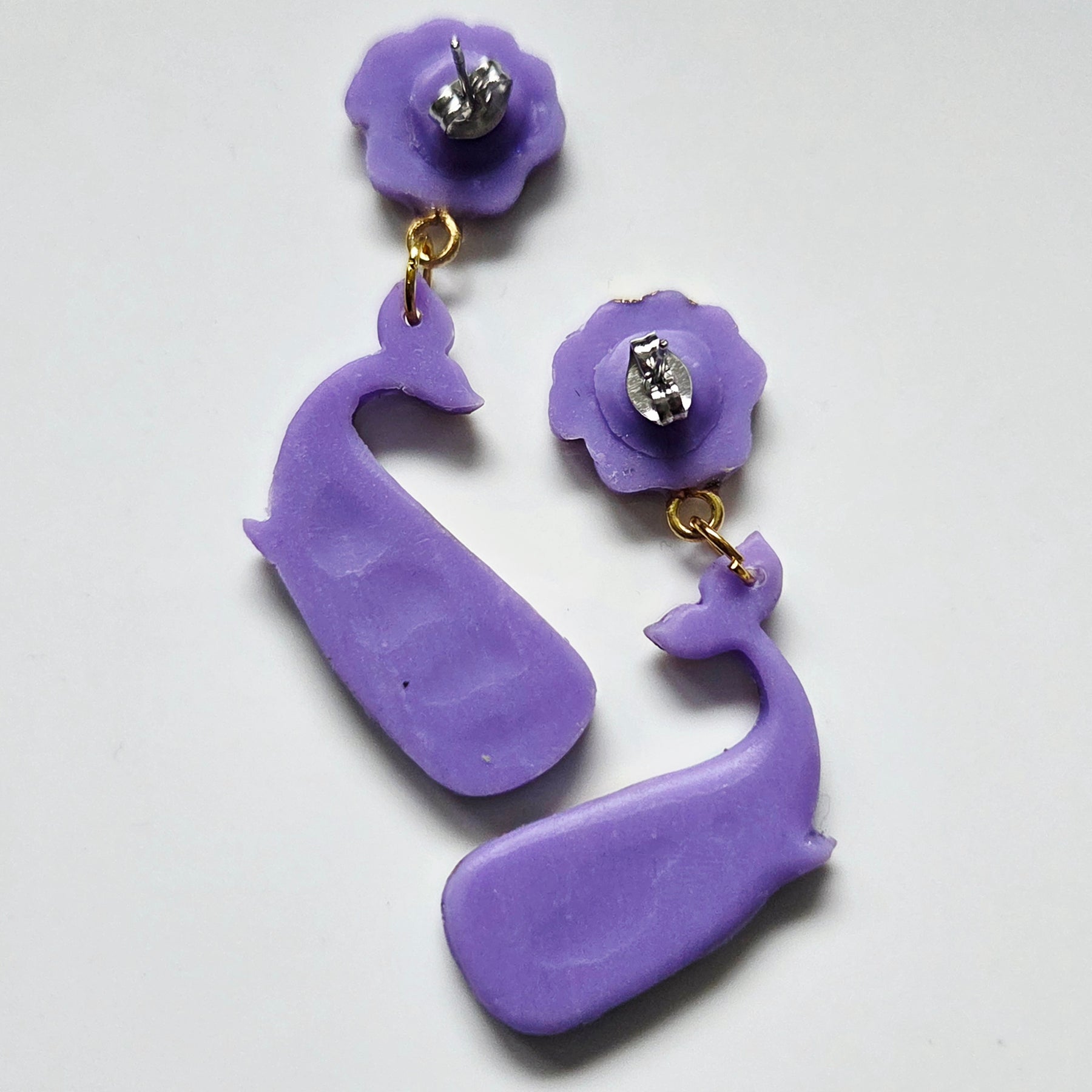 Lavender Whale Dangles