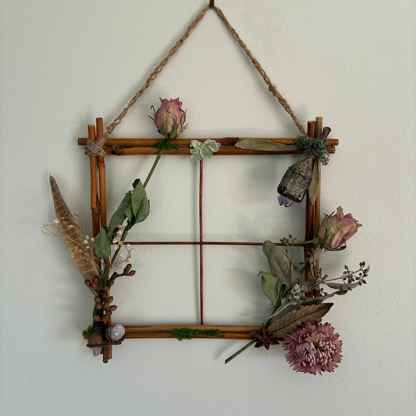 Natures Window Dressings - with Pink Roses