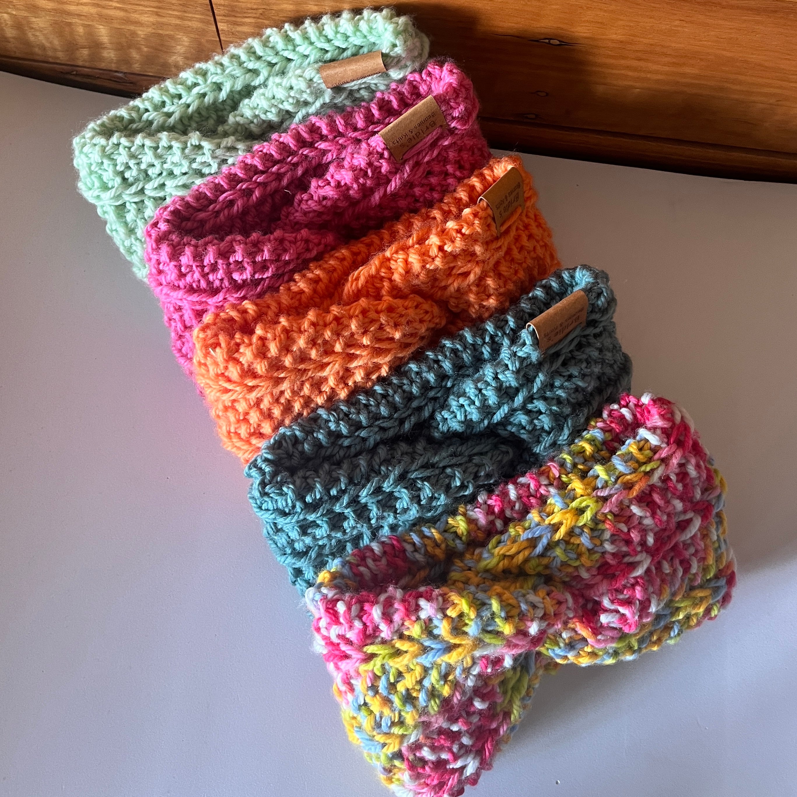 100% wool hand knitted hale twist Earwarmer headband