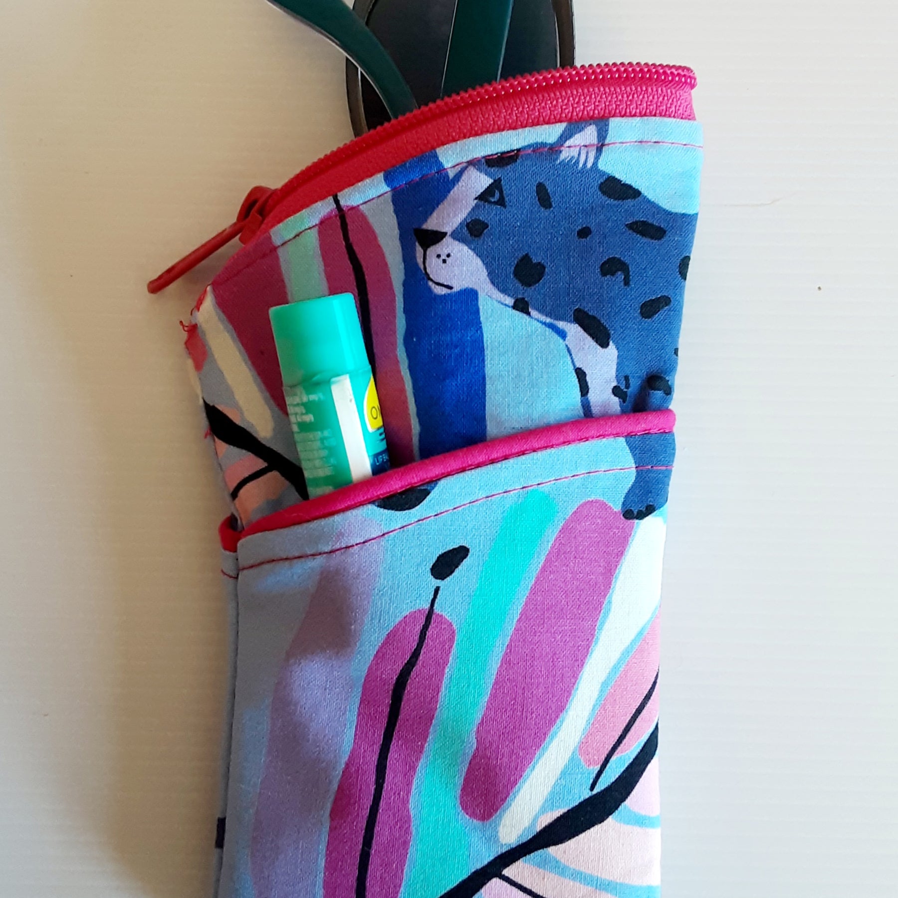 Handmade Padded Sunglass Case, Zippered Eyeglass Pouch